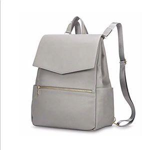Gray diaper bag backpack